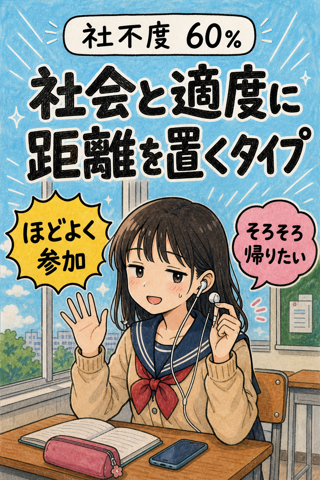社会と適度に距離を置くタイプの診断結果イメージ